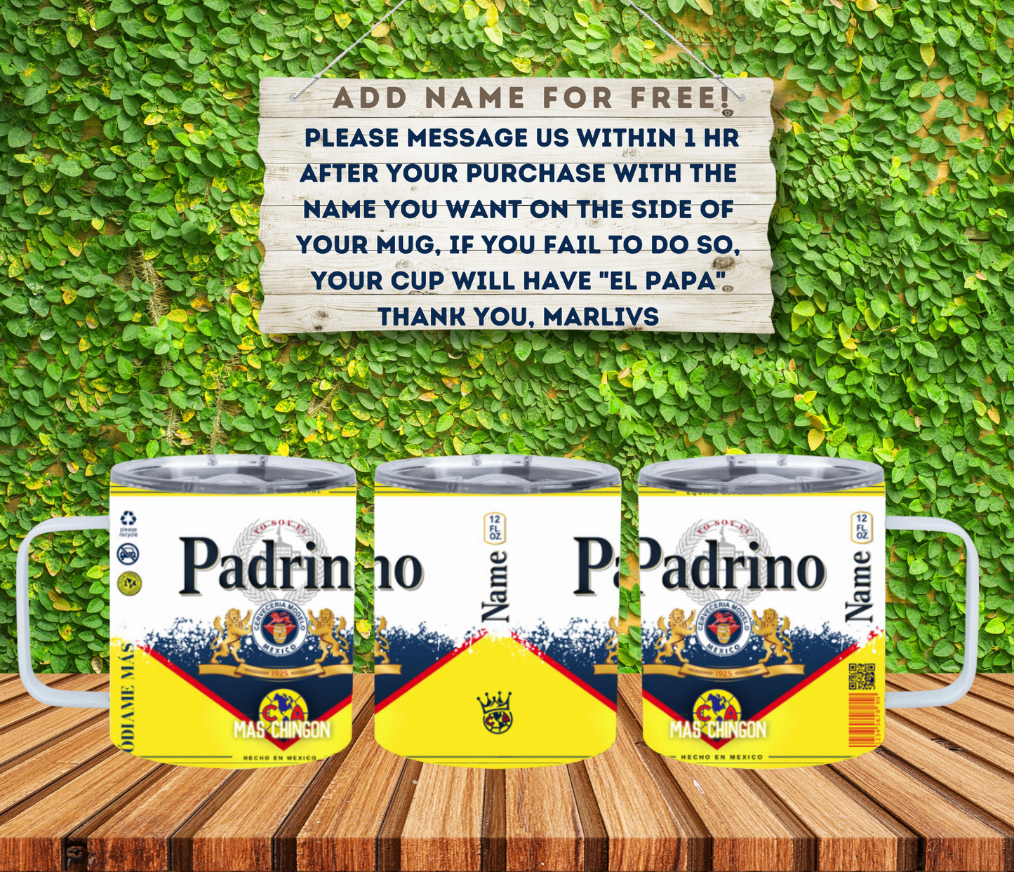 SOCCER PADRINO AMERICA 12oz Tumbler Mug