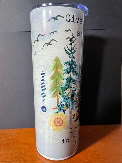 Jeep 20oz Tumbler "Drift Away" Uncle Kracker Spotify Scan Code, offroad, Jeep Life, 4x4 gift, best seller Jeep tumbler