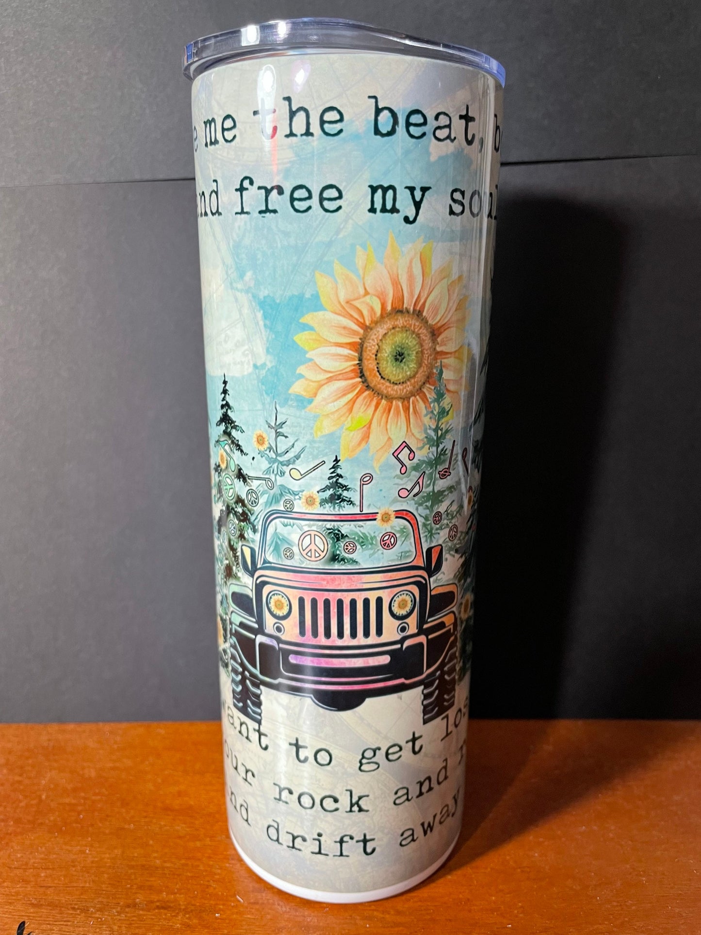 Jeep 20oz Tumbler "Drift Away" Uncle Kracker Spotify Scan Code, offroad, Jeep Life, 4x4 gift, best seller Jeep tumbler