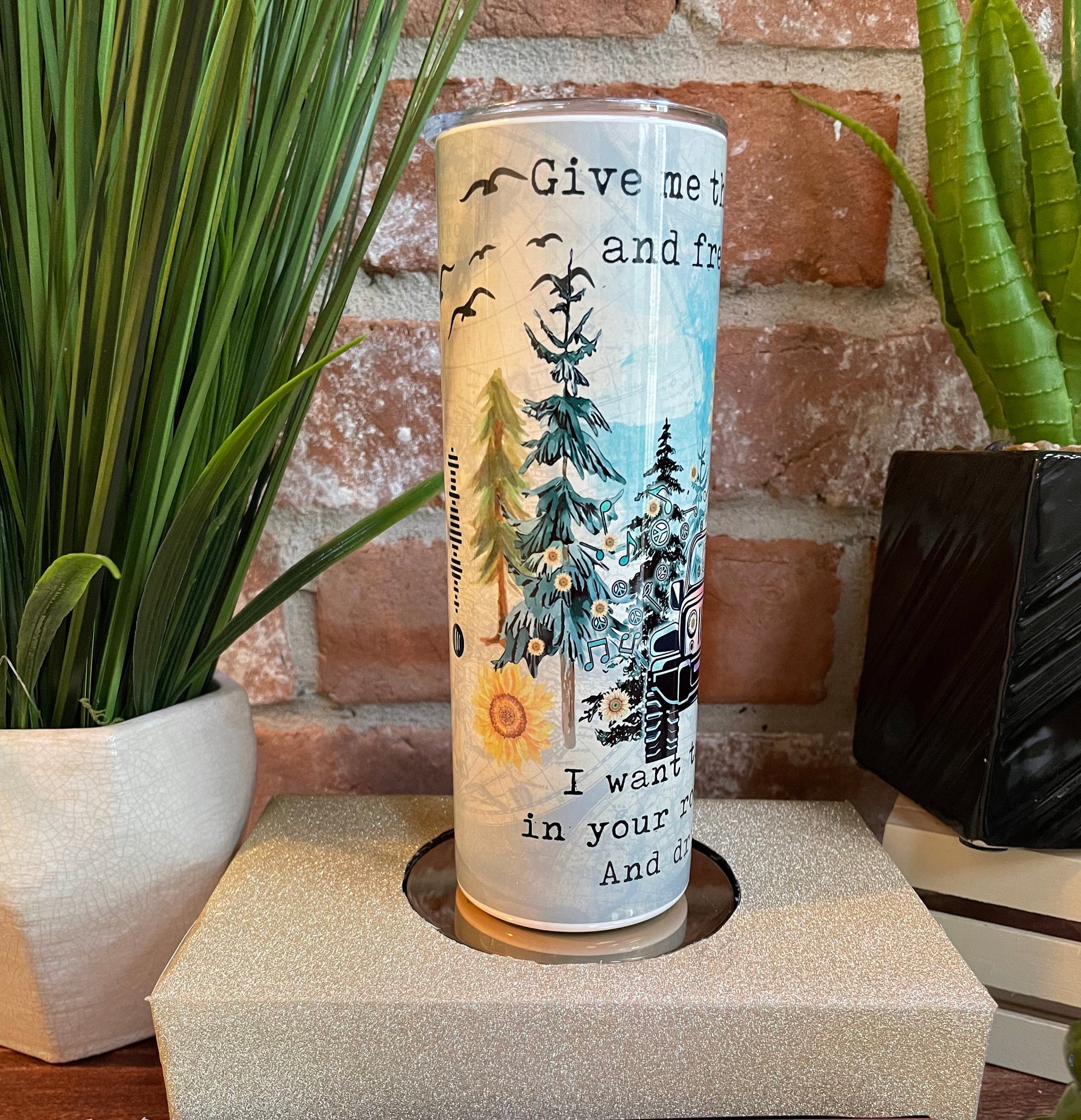 Jeep 20oz Tumbler "Drift Away" Uncle Kracker Spotify Scan Code, offroad, Jeep Life, 4x4 gift, best seller Jeep tumbler