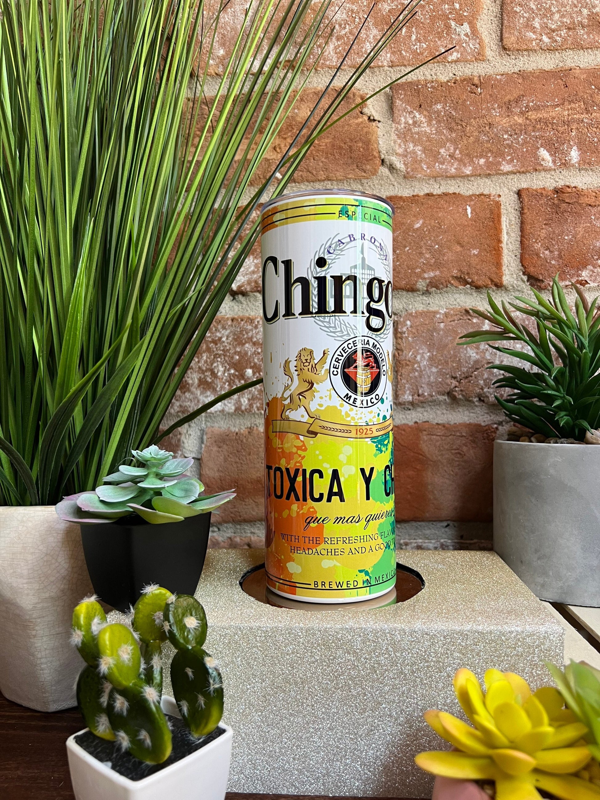 Cabrona, Chingona, Toxica Y Chula 20 0z Tumbler Cup RAINBOW