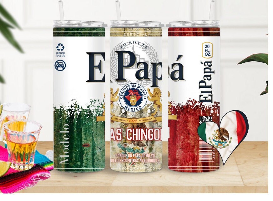 El Papá mas chingon DE MEXICO - 20OZ Dia del Padre Vaso Termo Regalo, Tumbler cup for fathers day gift.