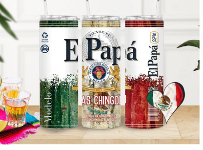 El Papá mas chingon DE MEXICO - 20OZ Dia del Padre Vaso Termo Regalo, Tumbler cup for fathers day gift.