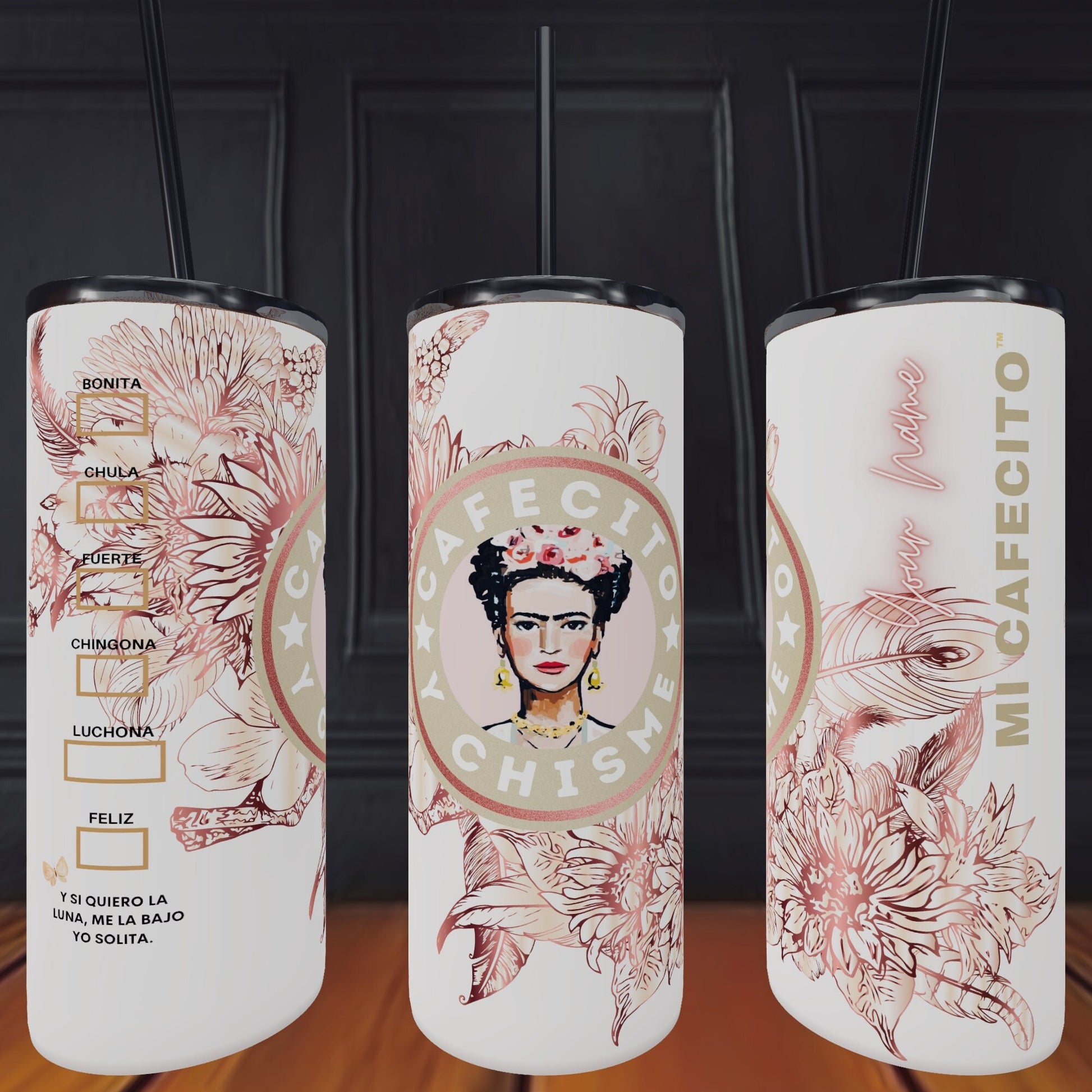 CAFECITO Y CHISME 20oz Tumbler Cup Colorful Pattern, chingona, cabrona, chismosa, cup, Mexico themed, cafecito y chisme termo